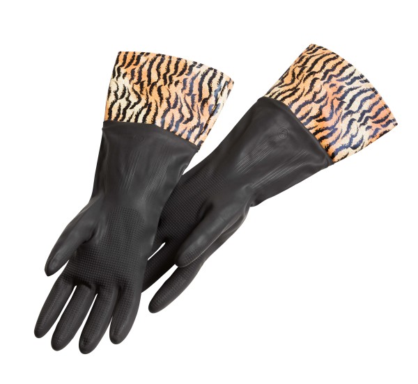 HAUG BÜRSTEN - "TIGER & LEOPARD" Design , Gummi-Handschuhe